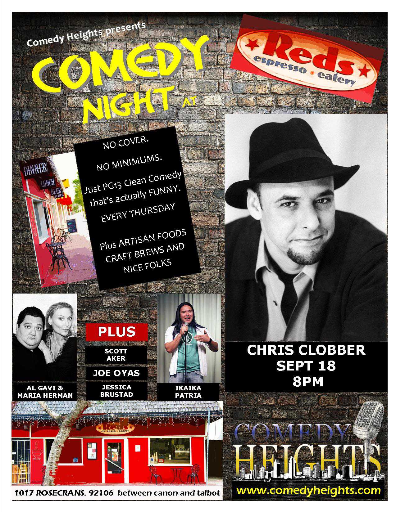 Chris Clobber Cometh TONIGHT at Reds! – Comedy Heights